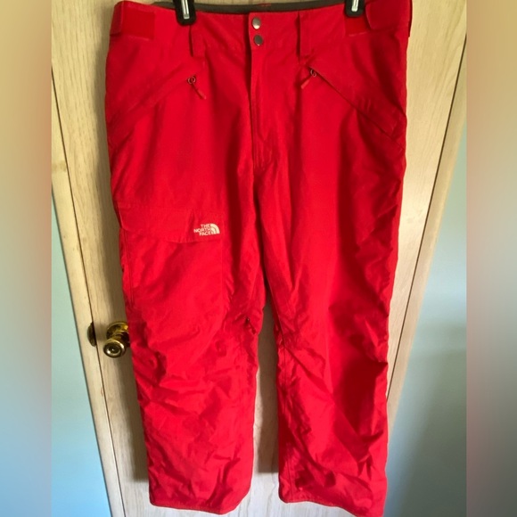 THE NORTH FACE Mens Thinsulate HYVENT Red Ski Snowboard Pants Size Large - Picture 1 of 14